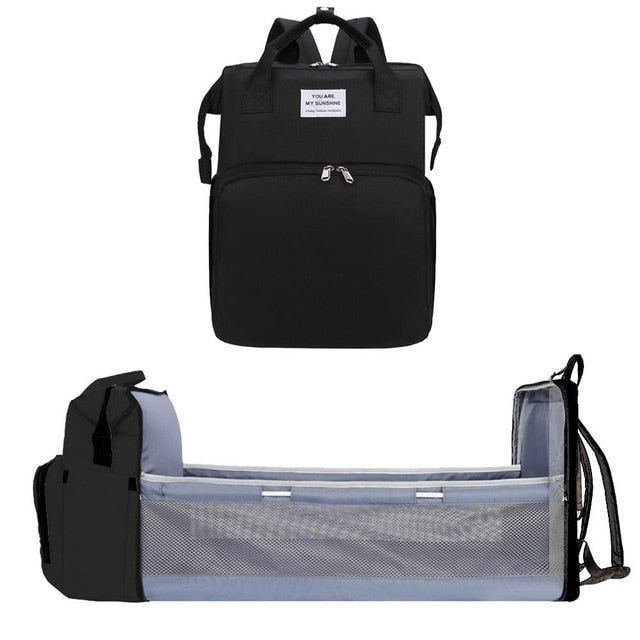 Multifunctional Portable Diaper Bag Folding Baby Travel Large Backpack Baby Bed Diaper Changing Table Pads For Outdoor