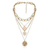 Punk Miami Cuban Choker Necklace Steampunk Men Jewelry Vintage Big Coin Pendant Chunky Chain Necklace for Women Neck Accessories