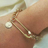 FLASHBUY 2020 Gold Color Charm Chain Bracelets For Women Men Stainless Steel Alloy Bracelets Fashion Jewelry Gift Hot Sale New