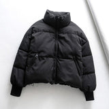Tangada Women Solid Khaki Oversize Parkas Thick 2019 Winter Zipper Pockets Female Warm Elegant Coat Jacket 6A120