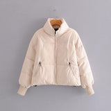Tangada Women Solid Khaki Oversize Parkas Thick 2019 Winter Zipper Pockets Female Warm Elegant Coat Jacket 6A120