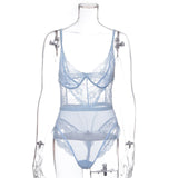 Yimunancy 8 Colors Mesh Sheer Lace Bodysuit V Neck Sexy Bodysuit Women 2020 Teddies Catsuits Fashion Body Mujer Party Clubwear