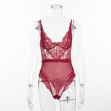 Yimunancy 8 Colors Mesh Sheer Lace Bodysuit V Neck Sexy Bodysuit Women 2020 Teddies Catsuits Fashion Body Mujer Party Clubwear