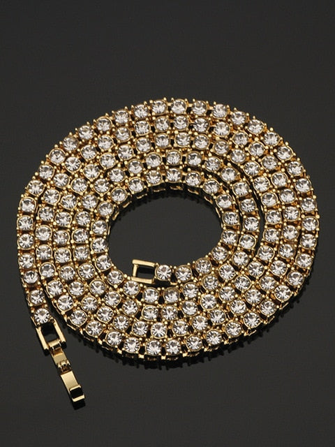 Fashion Iced Out Bracelet Necklace Men Link Tennis Chain Fashion Hip-Hop Jewelry Women 16/18/20/24/30inch Choker Chain Gift