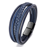 Wholesale Price Classic Genuine Leather Bracelet For Men Hand Charm Jewelry Multilayer male bracelet Handmade Gift For Cool Boys