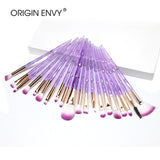 ORIGIN ENVY 20pcs Diamond Makeup Brush Set Eye Brush Beauty Tools Fan Powder Eyeshadow Contour Beauty Cosmetic For Make Up Tool