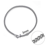 Jiayiqi 5-11 mm Men Chain Bracelet Stainless Steel Curb Cuban Link Chain Bangle for Male Women Hiphop Trendy Wrist Jewelry Gift
