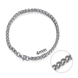Jiayiqi 5-11 mm Men Chain Bracelet Stainless Steel Curb Cuban Link Chain Bangle for Male Women Hiphop Trendy Wrist Jewelry Gift