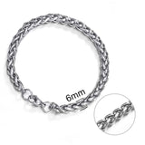 Jiayiqi 5-11 mm Men Chain Bracelet Stainless Steel Curb Cuban Link Chain Bangle for Male Women Hiphop Trendy Wrist Jewelry Gift