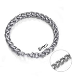 Jiayiqi 5-11 mm Men Chain Bracelet Stainless Steel Curb Cuban Link Chain Bangle for Male Women Hiphop Trendy Wrist Jewelry Gift