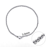 Jiayiqi 5-11 mm Men Chain Bracelet Stainless Steel Curb Cuban Link Chain Bangle for Male Women Hiphop Trendy Wrist Jewelry Gift