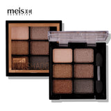 meis Brand 6 Colors Nude Eye Shadow Palette Makeup Glitter Eyeshadow  Metallic Diamond Palette Waterproof Eye Pigment Cosmetics
