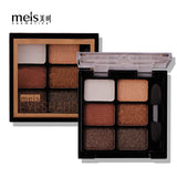 meis Brand 6 Colors Nude Eye Shadow Palette Makeup Glitter Eyeshadow  Metallic Diamond Palette Waterproof Eye Pigment Cosmetics
