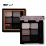 meis Brand 6 Colors Nude Eye Shadow Palette Makeup Glitter Eyeshadow  Metallic Diamond Palette Waterproof Eye Pigment Cosmetics