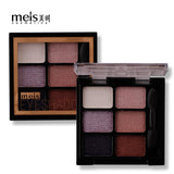 meis Brand 6 Colors Nude Eye Shadow Palette Makeup Glitter Eyeshadow  Metallic Diamond Palette Waterproof Eye Pigment Cosmetics
