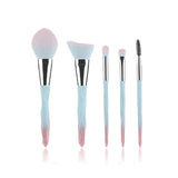 FLD 5Pcs Crystal Style Makeup Brushes Set Powder Foundation Eye Blush Brush Cosmetic Professional Makeup Brush Kit Tools
