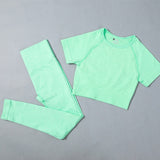 Seamless 2pcs/4pcs Gym Set Crop Top V-neck Sports Bra High Waist Leggings Shorts Yoga Set Women Fitness Sport Workout Suits