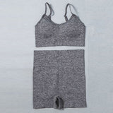 Seamless 2pcs/4pcs Gym Set Crop Top V-neck Sports Bra High Waist Leggings Shorts Yoga Set Women Fitness Sport Workout Suits