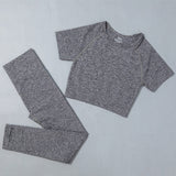 Seamless 2pcs/4pcs Gym Set Crop Top V-neck Sports Bra High Waist Leggings Shorts Yoga Set Women Fitness Sport Workout Suits