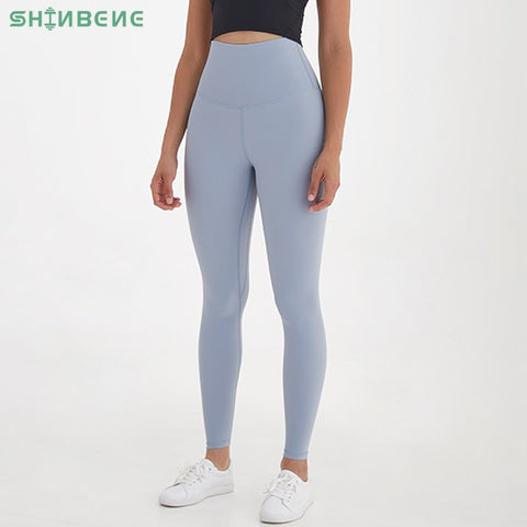 SHINBENE SUPER HIGH RISE Full Length Sport Athletic Fitness Leggings Women Squat Proof Workout Gym Yoga Pants Tights Inseam 27''
