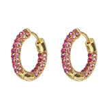Women CZ Rainbow Earrings Cubic Zirconia Ear Cuff Set for Female Trendy Gold Huggie Clip on Earrings Earcuff Crystal Jewelry