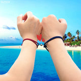 2PCS/SET alloy couple magnetic attraction ball creative Bracelet Stainless Steel friendship rope men and women jewelry gift