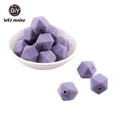 Let's Make Baby Teether Silicone Beads 14mm 10pc Hexagon Beads Rodent Food Grade Silicone DIY Teething Necklace yellow beads