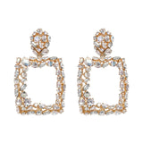 JUJIA za Fashion Boho Crystal Earrings For Women New Rhinestone Statement Pearl Drop Earrings Bijoux Wholesale