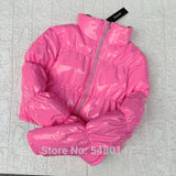 AtxyxtA Puffer Jacket  Cropped Parka Bubble Coat Winter Women New Fashion Clothing Black Red Purple Pink Green Blue Silver XXL
