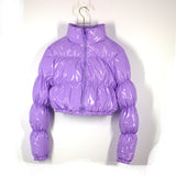 AtxyxtA Puffer Jacket  Cropped Parka Bubble Coat Winter Women New Fashion Clothing Black Red Purple Pink Green Blue Silver XXL