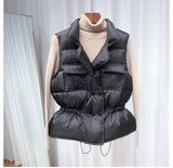 2020 New Ultra Light Down Vest Women Short Vest Windproof Lightweight Warm Waistcoat Female White Duck Down Down Coat Sleeveless