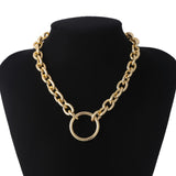 Punk Miami Cuban Choker Necklace Collar Statement Hip Hop Big Chunky Aluminum Gold Color Thick Chain Necklace Women Jewelry
