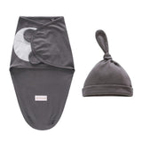 Newborn Swaddle Wrap +Hat Cotton Baby Receiving Blanket Bedding Cartoon Cute Infant Sleeping Bag For 0-6 Months