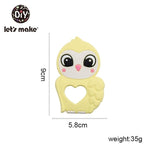 Let'S Make 1Pc Silicone Baby Teether Toddler Toys Diy Stroller Accessories For Pacifier Chain Owl Food Grade Toys Baby Teether