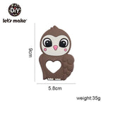 Let'S Make 1Pc Silicone Baby Teether Toddler Toys Diy Stroller Accessories For Pacifier Chain Owl Food Grade Toys Baby Teether