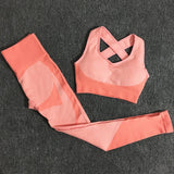 Women Thickness Seamless Yoga Set Sportswear Fitness Sport Gym Running Yoga Suit 2Pcs Sports Bra+Leggings Outfit Suit Activewear