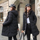 PinkyIsBlack Long Parkas Female Winter Solid Thick Jacket Women 2020 Plus Size 4XL Hooded Cotton Padded Loose Coat Ladies Jacket