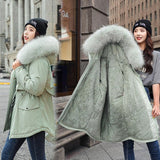 Vielleicht 2020 New Cotton Thicken Warm Winter Jacket Coat Women Casual Parka Winter Clothes Fur Lining Hooded Parka Mujer Coats