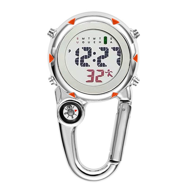 Digital Carabiner Clip Sport Hook Clock Hospital Gift Electronic Luminous Multi-function FOB Nurse Watch Outdoor Sport Watch