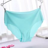 3Pcs Set Summer Ice Silk Women Panties Seamless Underwear Briefs Underpants Sexy Lingerie G String Hipster Intimates