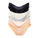 3Pcs Set Summer Ice Silk Women Panties Seamless Underwear Briefs Underpants Sexy Lingerie G String Hipster Intimates