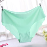 3Pcs Set Summer Ice Silk Women Panties Seamless Underwear Briefs Underpants Sexy Lingerie G String Hipster Intimates