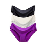 3Pcs Set Summer Ice Silk Women Panties Seamless Underwear Briefs Underpants Sexy Lingerie G String Hipster Intimates
