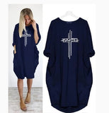 Casual Loose Dresses Women Long Sleeve Autumn Spring Loose Dress Female Plus Size Pockets Print Party Dress Vestidos De Fiesta