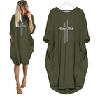 Casual Loose Dresses Women Long Sleeve Autumn Spring Loose Dress Female Plus Size Pockets Print Party Dress Vestidos De Fiesta