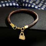 New Fashion Leather Bracelet Simple All-Match OL Women Bracelet For Women Femme New Hand Cuff Bag Love Pendant Bracelet Jewelry