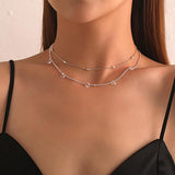 Vintage Bohemia Gold Coin letter Layered Chain Necklace For Women Shell Pearl Moon Long Choker Collar Pendant butterfly Necklace