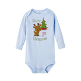 My First Christmas Letter Print Romper Jumpsuit Infant Newborn Baby Girls Boys Long Sleeve Outfit  Christmas Clothes