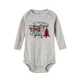 My First Christmas Letter Print Romper Jumpsuit Infant Newborn Baby Girls Boys Long Sleeve Outfit  Christmas Clothes