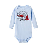 My First Christmas Letter Print Romper Jumpsuit Infant Newborn Baby Girls Boys Long Sleeve Outfit  Christmas Clothes